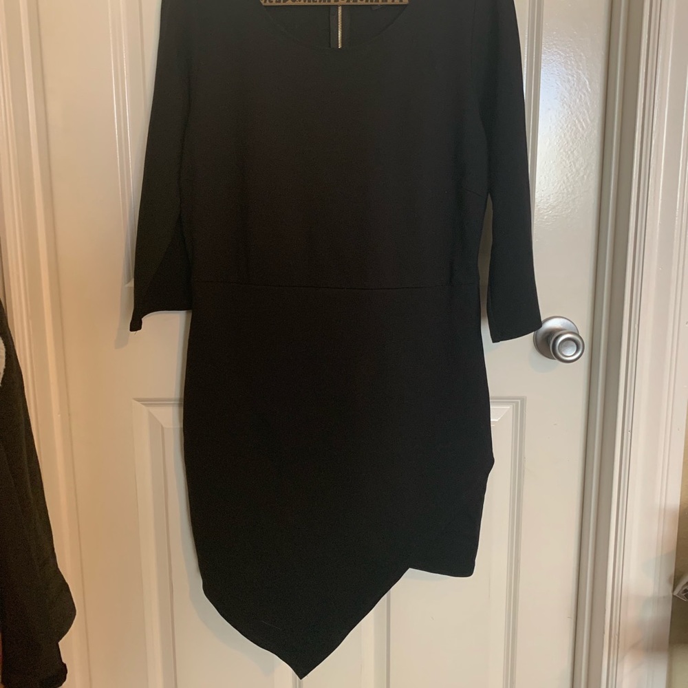 Black asymmetrical cocktail dress